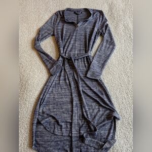 🌼B2G1 3/$20🌼 Sociology Heathered Navy Long-Sleeve Belted Knit Dress